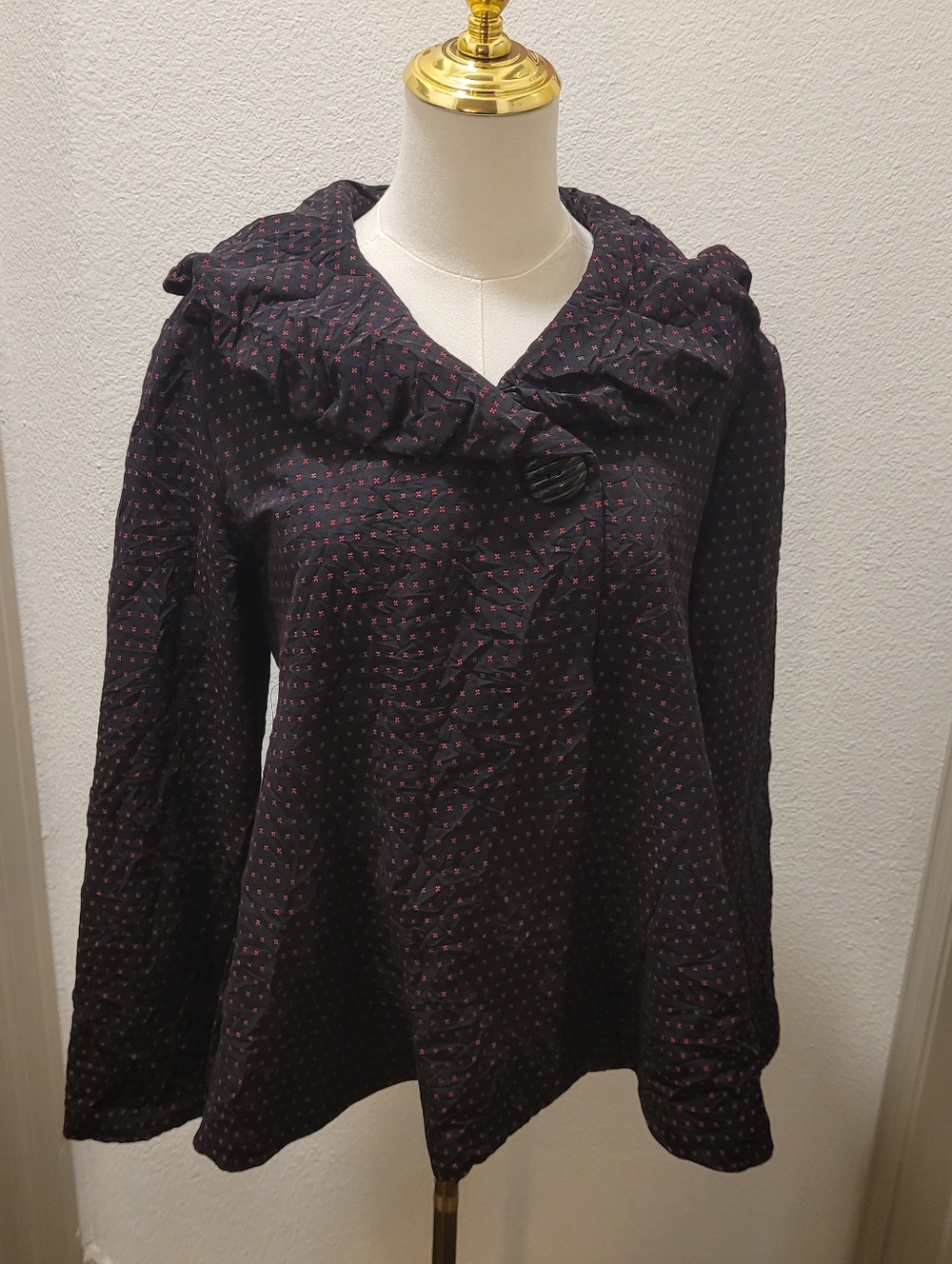 Niche Nilgun Derman Whimsy Crush Crinkle Jacket XS Lagenlook Avant Garde